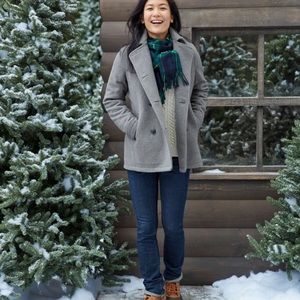L.L. Bean fleece pea coat S like new